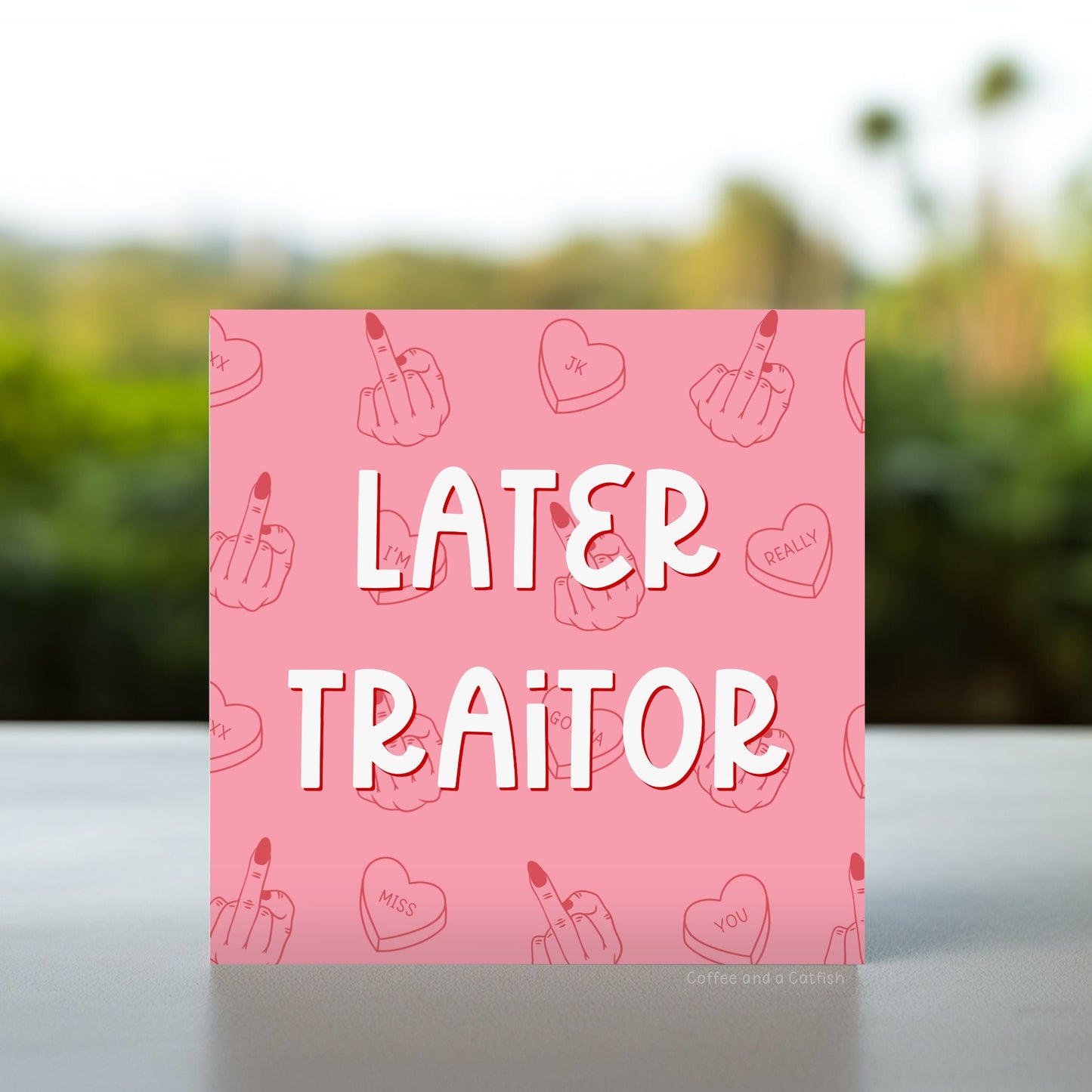 Later Traitor | Funny leaving card for work bestie, sorry you’re leaving card, work bestie leaving, goodbye funny colleague new job card
