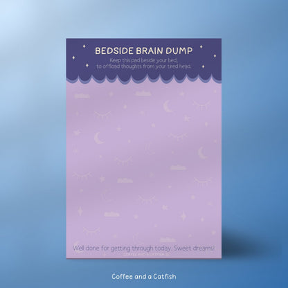 Bedside Brain Dump Notepad | insomnia gift, better sleep help, bedtime routine sleep journal, sleep hygiene gifts, journal for mental health