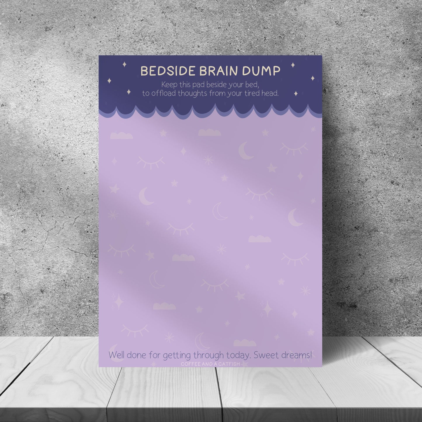 Bedside Brain Dump Notepad | insomnia gift, better sleep help, bedtime routine sleep journal, sleep hygiene gifts, journal for mental health