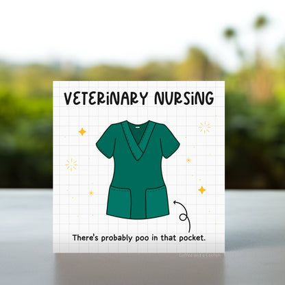 Vet Nurse Pockets | Funny Card for Vet Nurse Birthday, birthday RVN, gift for vet nurse, Happy birthday vet nurse scrubs, Vet Nursing Cards