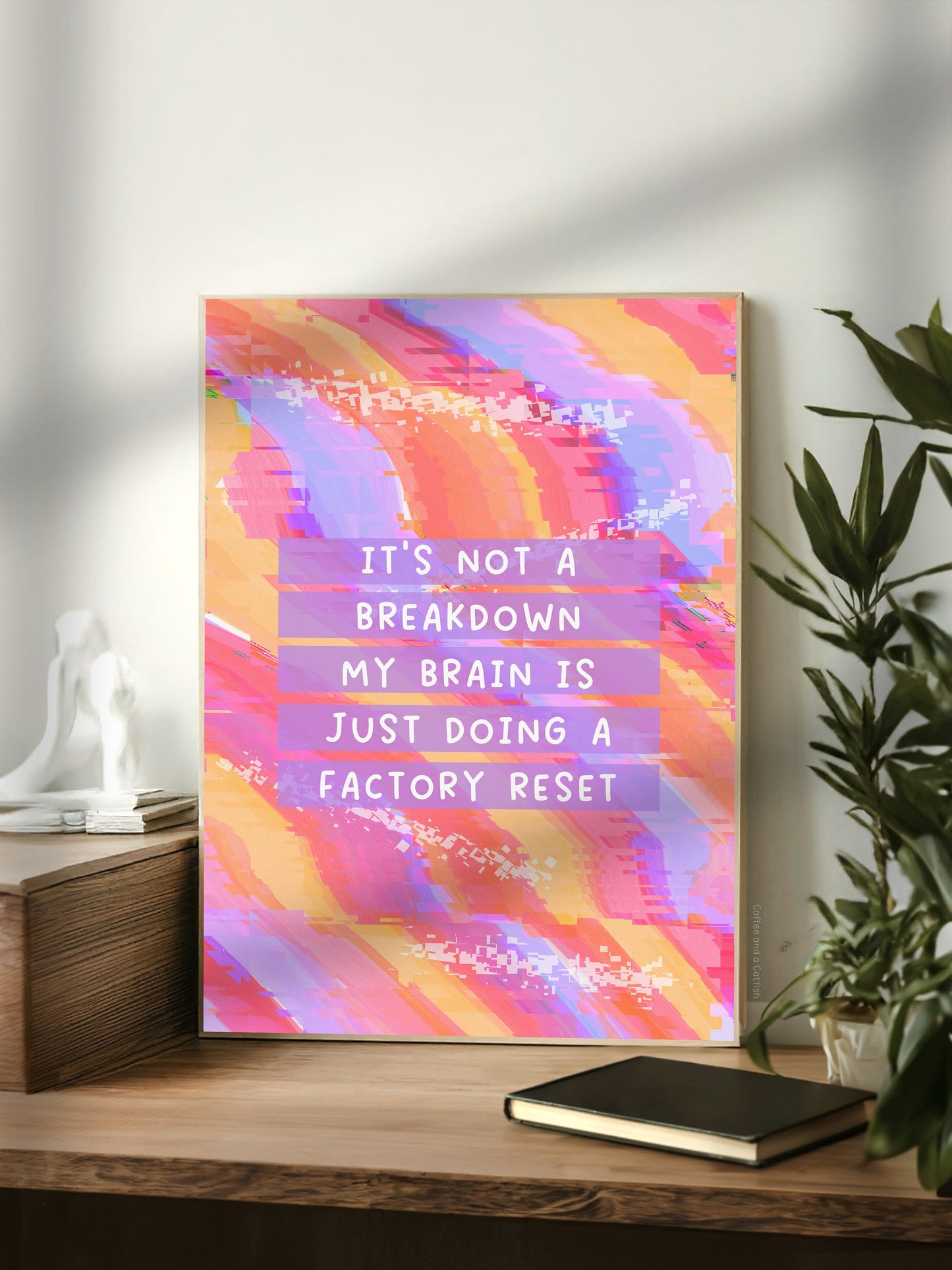 Funny Breakdown Print | Funny anxiety print, funny mental health print, funny mental health wall art, funny mentally unstable print