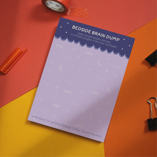 Bedside Brain Dump Notepad | insomnia gift, better sleep help, bedtime routine sleep journal, sleep hygiene gifts, journal for mental health