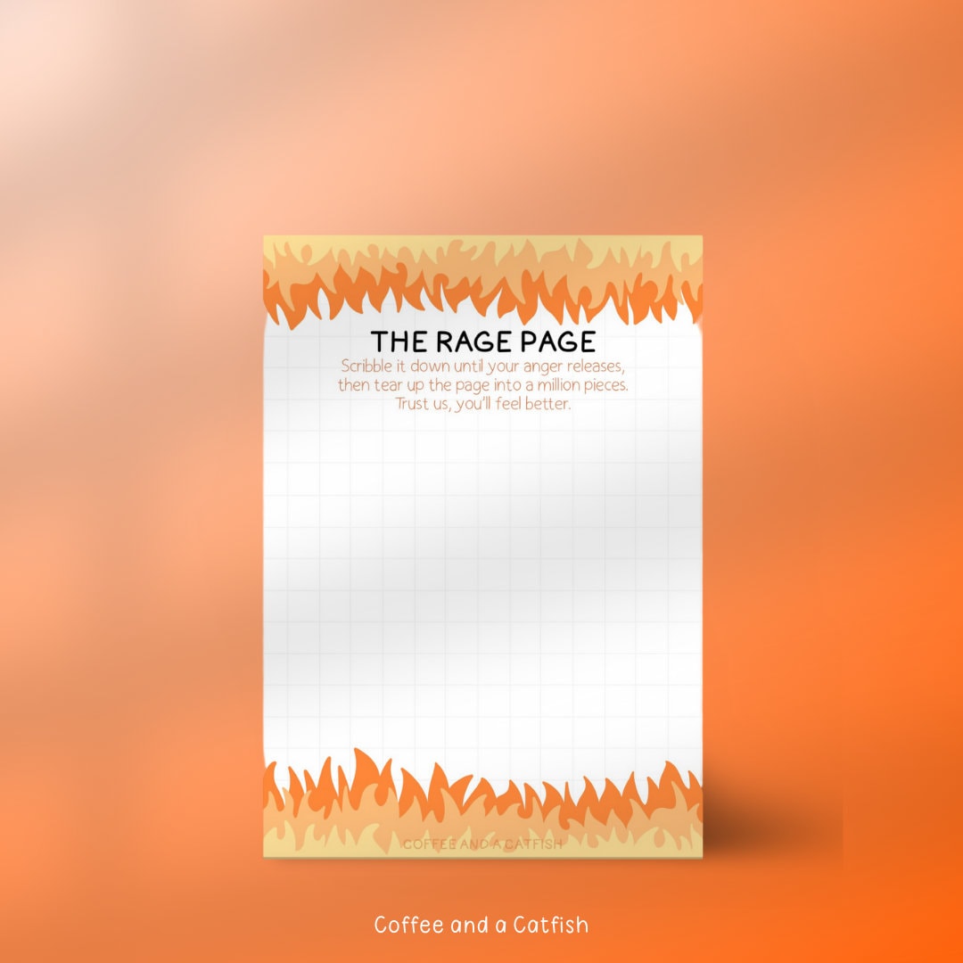 The Rage Page A6 Notepad | Anger management for adults, stress relief for teen, child anger management, stress relief for men, anger release