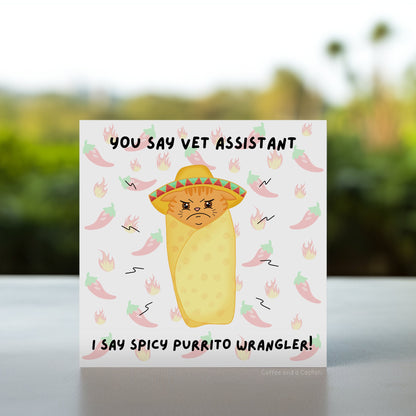 Vet Assistant birthday card | Funny Cat Vetmed Birthday card, Card for Veterinary Care Assistant, Kennel Assistant Card, Vet Assistant Gift
