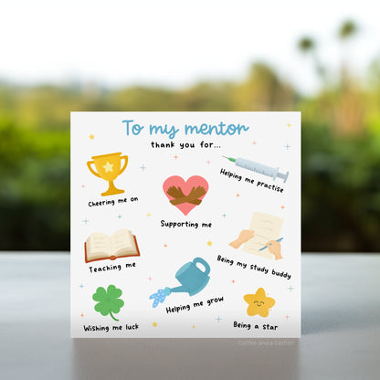 Thank you mentor card | Nursing mentor cards, thank you nurse mentor card, thank you medical mentor card, thank you to my mentor card