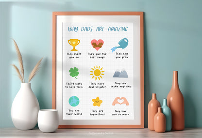 Why Dads Are Amazing Print | Cute Father’s Day Gifts, Cute Print for Dad, Daddy-to-be gifts, cute gifts for dad to be, Father’s Day gifts