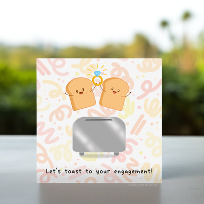 Let’s Toast to Your Engagement Card | Cute Engagement Card, Newly Engaged Couple Card, Cute Congratulations Card, To The Happy Couple Gift