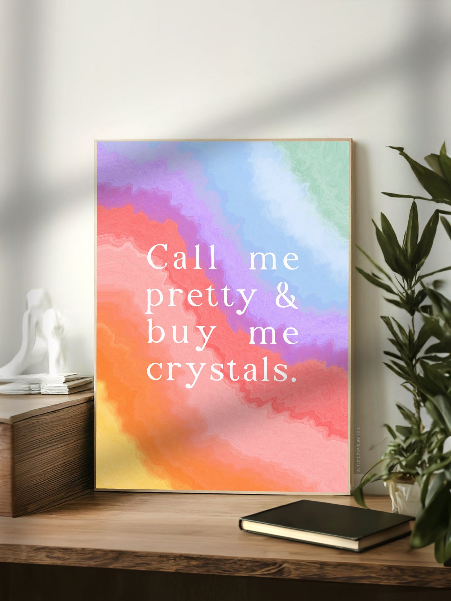 Buy Me Crystals Print | Crystal Print, Crystal Lover Gift, Crystal Lover Print, Gift for Crystal Lovers, Crystal Art Print, Crystal Wall Art