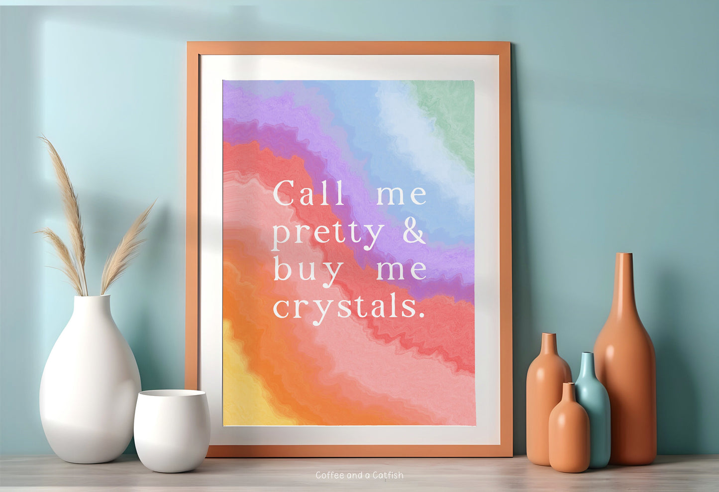 Buy Me Crystals Print | Crystal Print, Crystal Lover Gift, Crystal Lover Print, Gift for Crystal Lovers, Crystal Art Print, Crystal Wall Art