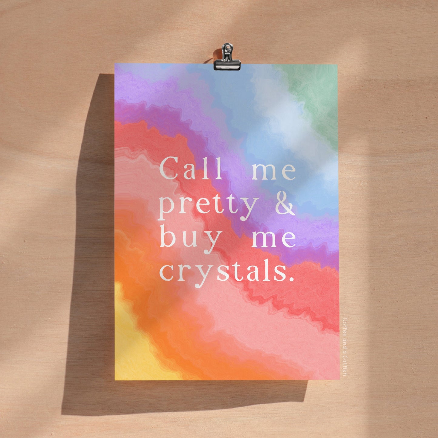 Buy Me Crystals Print | Crystal Print, Crystal Lover Gift, Crystal Lover Print, Gift for Crystal Lovers, Crystal Art Print, Crystal Wall Art
