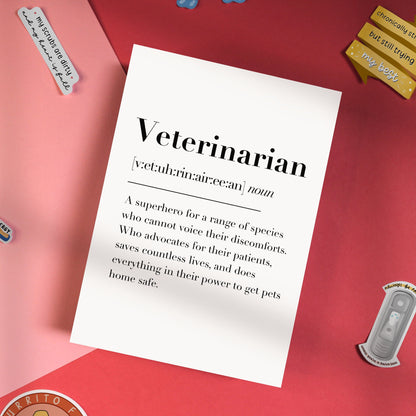 Vet Definition Print | Veterinarian Definition Print, DVM Definition Print, Thank You Vet Gift, Veterinarian Gift, Veterinary Surgeon Gift