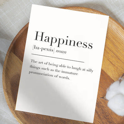 Funny Happiness Definition Print, Funny Happiness Wall Art Print, Funny Definition Wall Art Print, Funny Happy Wall Print, Joke Wall Print