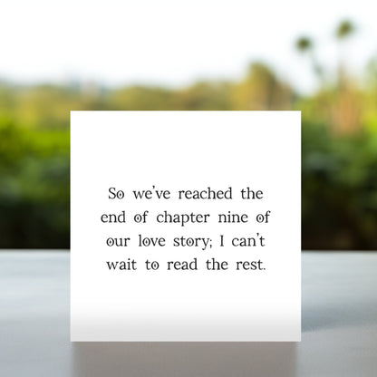 9th Anniversary Card | End of Chapter Nine Love Story, Romantic 9 Years of Marriage Card, 9 Years of Us, Nine Years of Dating Card, Year 9