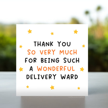 Thank You to the Maternity Ward Card | Thank You Midwives, Maternity Labour Ward Card, Childbirth Thank You Card, Thank You Delivery Ward
