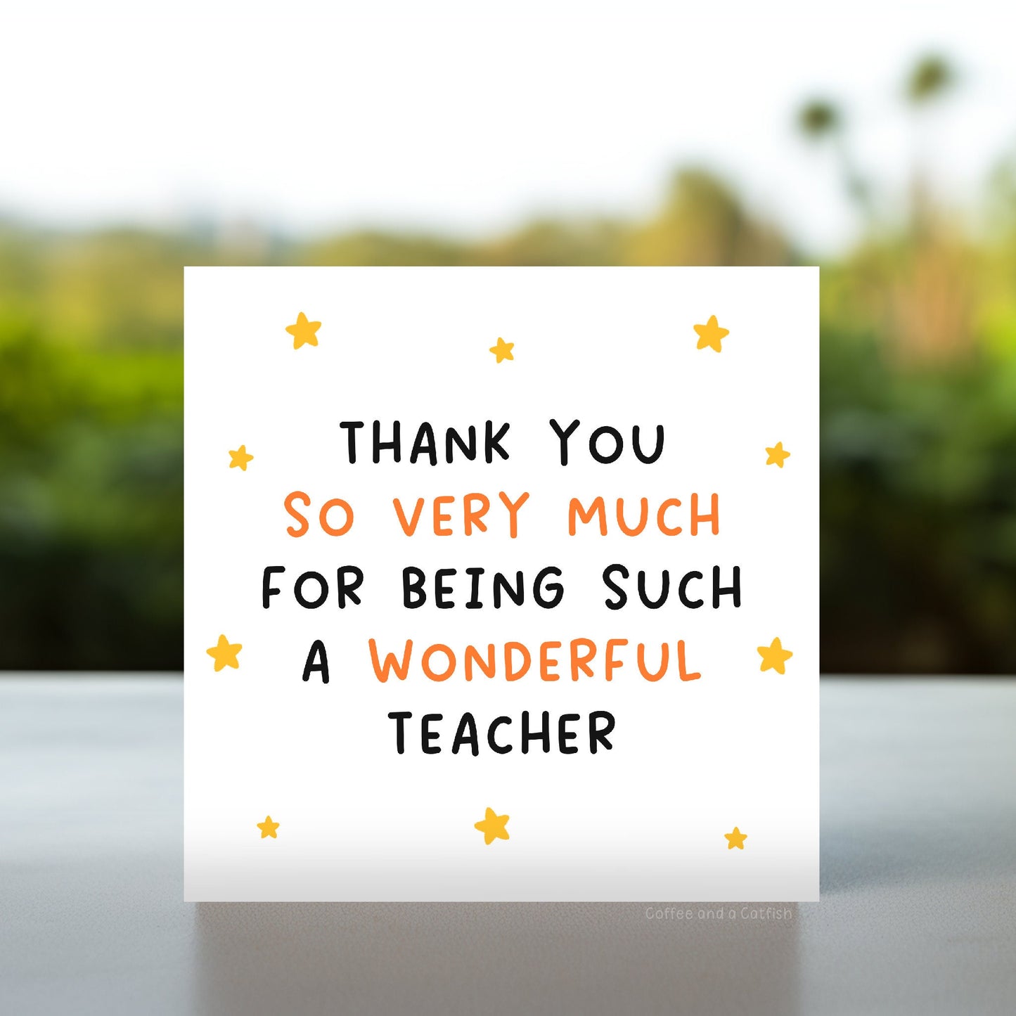 Thank You Teacher Cards | For a Wonderful Teacher Card, Best Teacher Ever Card, Teacher Appreciation Cards, Thank You to My Teacher Cards
