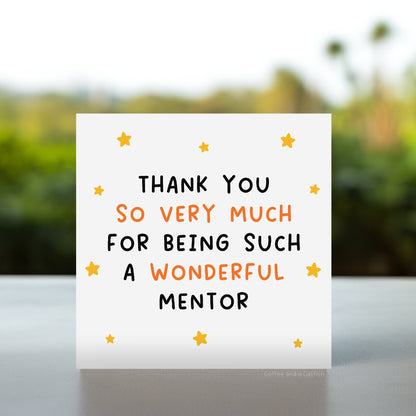 Thank You to a Wonderful Mentor Card | Appreciation Card for Mentor, Thank You Guide Card, For Inspirational Mentor, Card For Student Mentor