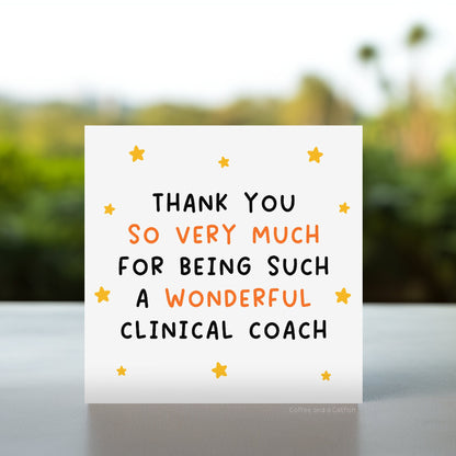 Thank you Clinical Coach card | Vet Nurse Clinical Coach card, Clinical Coach Gift, Best clinical coach card, thank you to my clinical coach