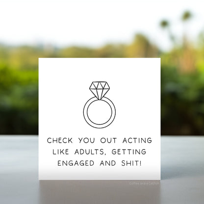 Funny Sweary Engagement Cards | Funny Congratulations on Your Engagement Card for Friends, Newly Engaged Card Joke, Cheeky Engagement Cards