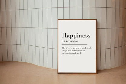 Funny Happiness Definition Print, Funny Happiness Wall Art Print, Funny Definition Wall Art Print, Funny Happy Wall Print, Joke Wall Print
