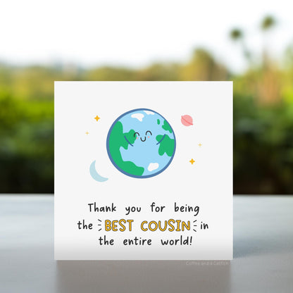 Cute Cousin Birthday Card, To The Best Cousin In The World Card, To My Cousin Birthday Card, Illustrated Card for Cousin, Thank You Cousin