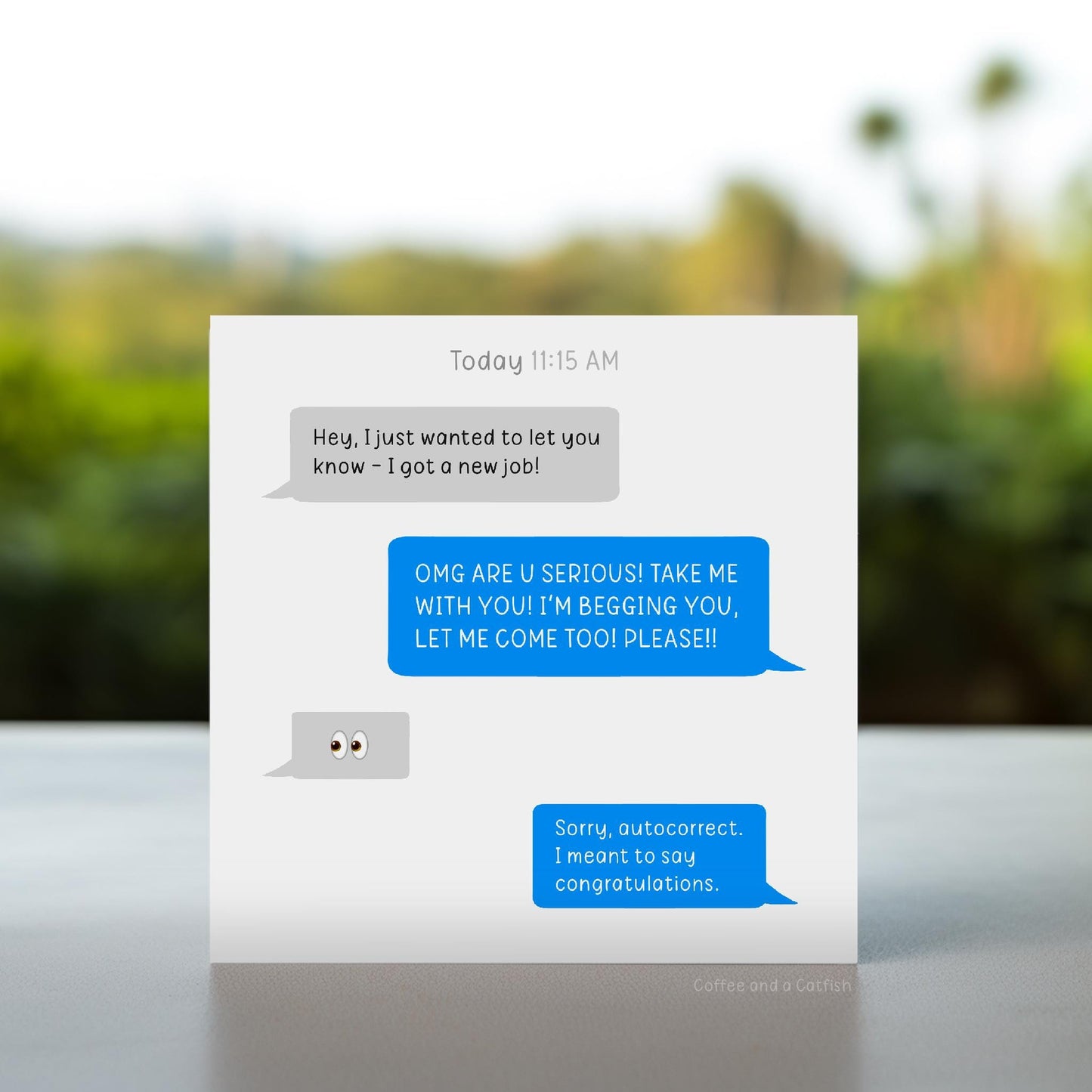 New Job Funny Text Message Card | Funny Congrats on Your New Job Card, Good Luck Card, Funny New Job Card, Fun Leaving Card for Work Bestie