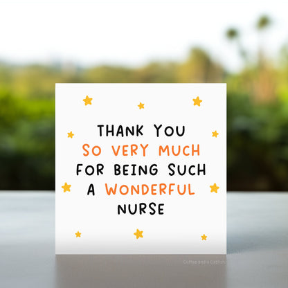 Thank You to a Wonderful Nurse Card | Heartfelt Appreciation Card for Nursing Staff, Nurse Appreciation Card, Best Nurse Ever, Nurse Gifts