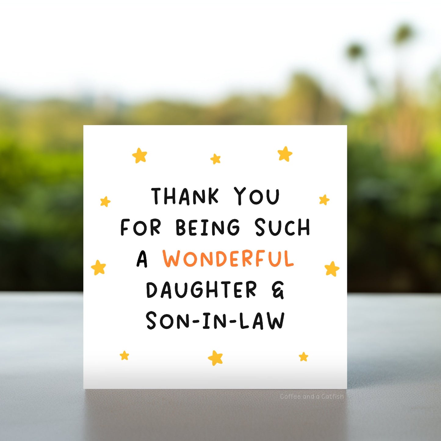 Thank You for Being Such a Wonderful Daughter and Son-in-Law Card | Heartfelt Appreciation Card for Daughter & Husband, Card From In-Laws