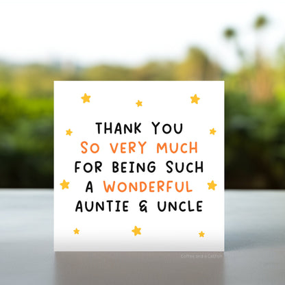 Thank You Auntie and Uncle Card | Auntie Uncle Anniversary Card, for Aunt for Uncle, we love Auntie and Uncle, Aunt and Uncle Christmas card