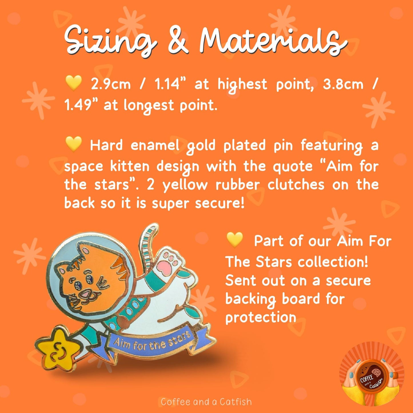 Space Cat Enamel Pin | Motivational Enamel Pin, Cat Pins, Cute Enamel Pins, Space Themed Pins, Cat Themed Pins, Kawaii Enamel Pins with Cats