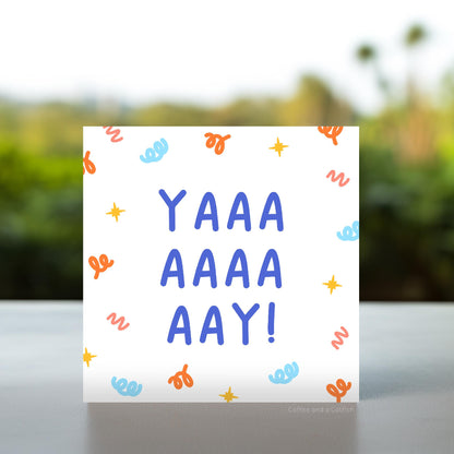 Simple Yay Card | Simple Well Done Card, Simple Proud of You Card, Generic Proud of You Card, Generic Congratulations Card, Yay To You Card