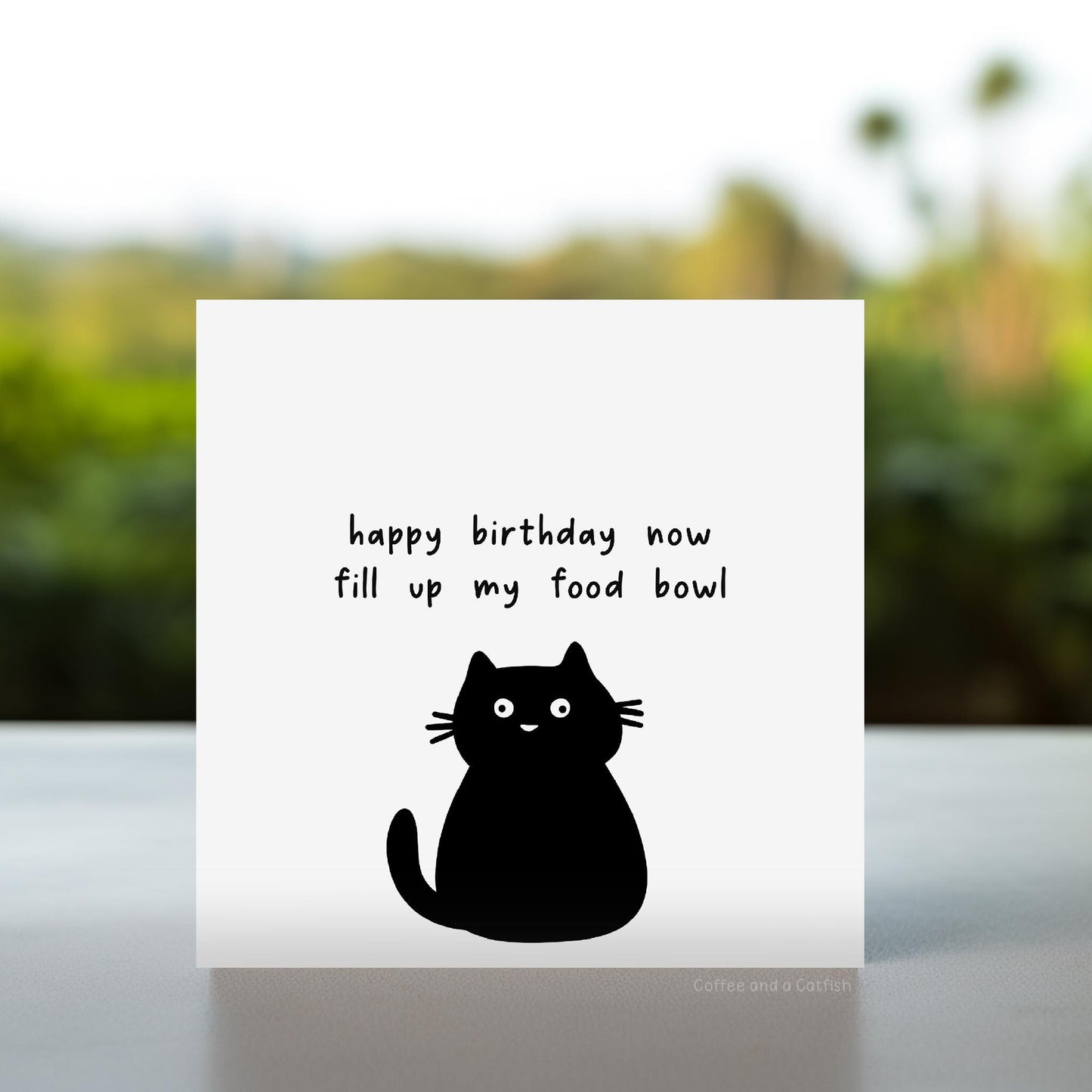 Funny Black Cat Birthday card, Birthday card from the cat, Funny Birthday Card, card from the cat, cat birthday card, fat cat birthday cards