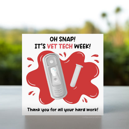 Oh Snap Its Vet Tech Week Card | Funny cards for Vet Tech Week, Vet Tech Week Cards, Thank You Vet Tech Card, Vet Tech Week Gift Ideas 2026