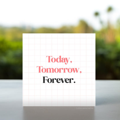 Today Tomorrow Forever anniversary card, Wedding day card to wife, Card for bride on our wedding day, card for her, love cards, anniversary