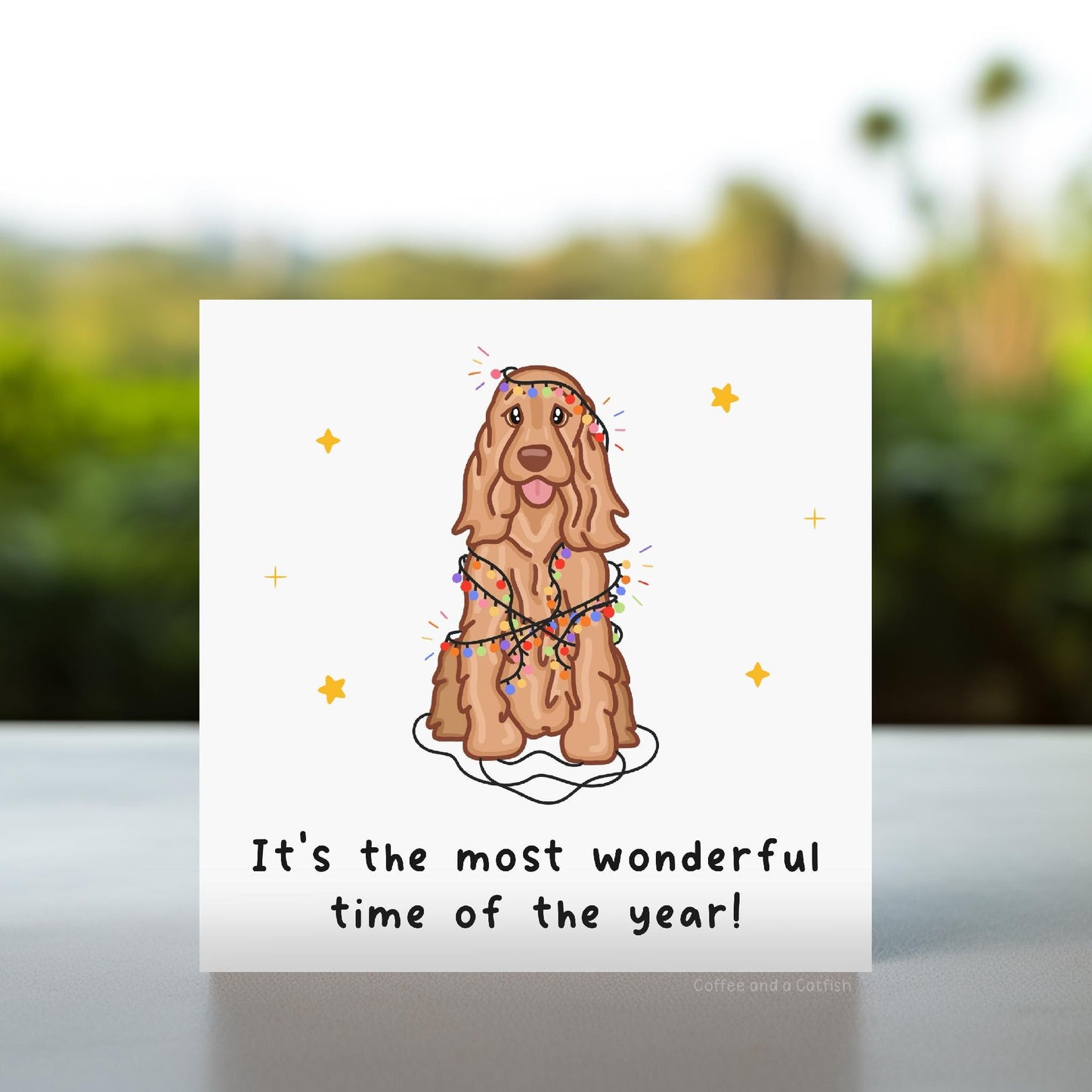 Funny Spaniel Christmas Card | Christmas Card for Cocker Spaniel Owner, Cocker Spaniel Christmas Cards, Funny dog themed Christmas Cards