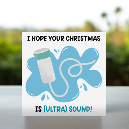 Ultrasound Tech Christmas Card | Medical Christmas Cards, Veterinary Christmas Card, for Vet Nurse Vet Tech, Ultrasonographer Christmas Card