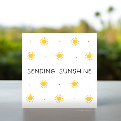 Sending You Sunshine Greeting Card | Sending Good Vibes, Cheer Up Cards, Thinking of You Card for Friend, Sending You Healing Card, Sunshine