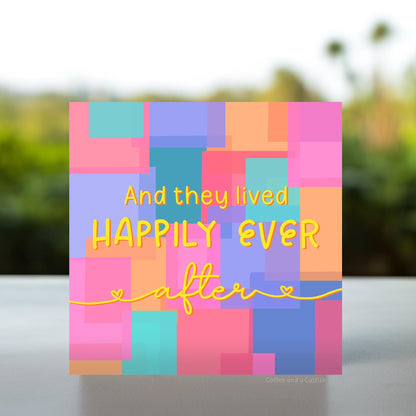 And They Lived Happily Ever After Abstract Wedding Card | Aesthetic Wedding Day Cards, For Newly Weds, Happy Wedding Day, For Married Couple