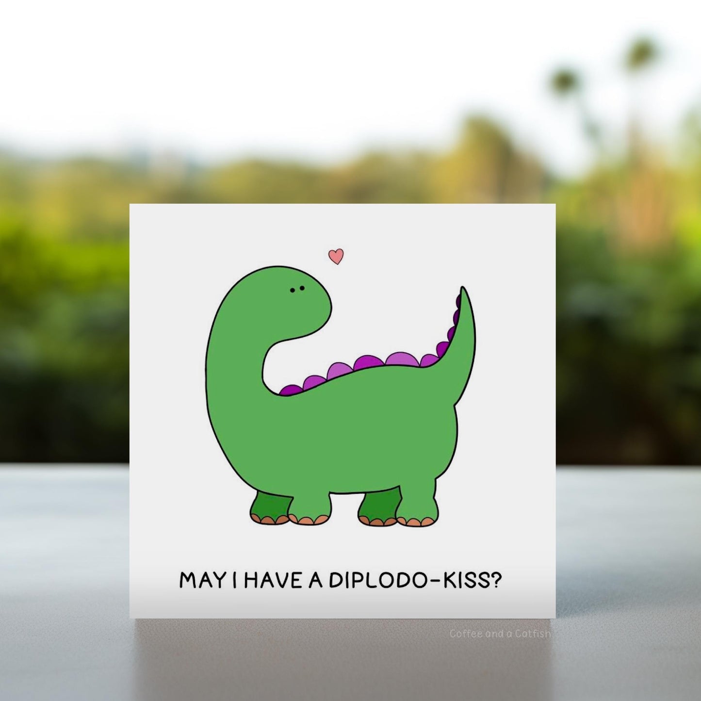 Diplodokiss | Dinosaur Valentines Day Card, Dinosaur Anniversary Card, for dinosaur lovers, husband boyfriend dinosaur card , dino love card
