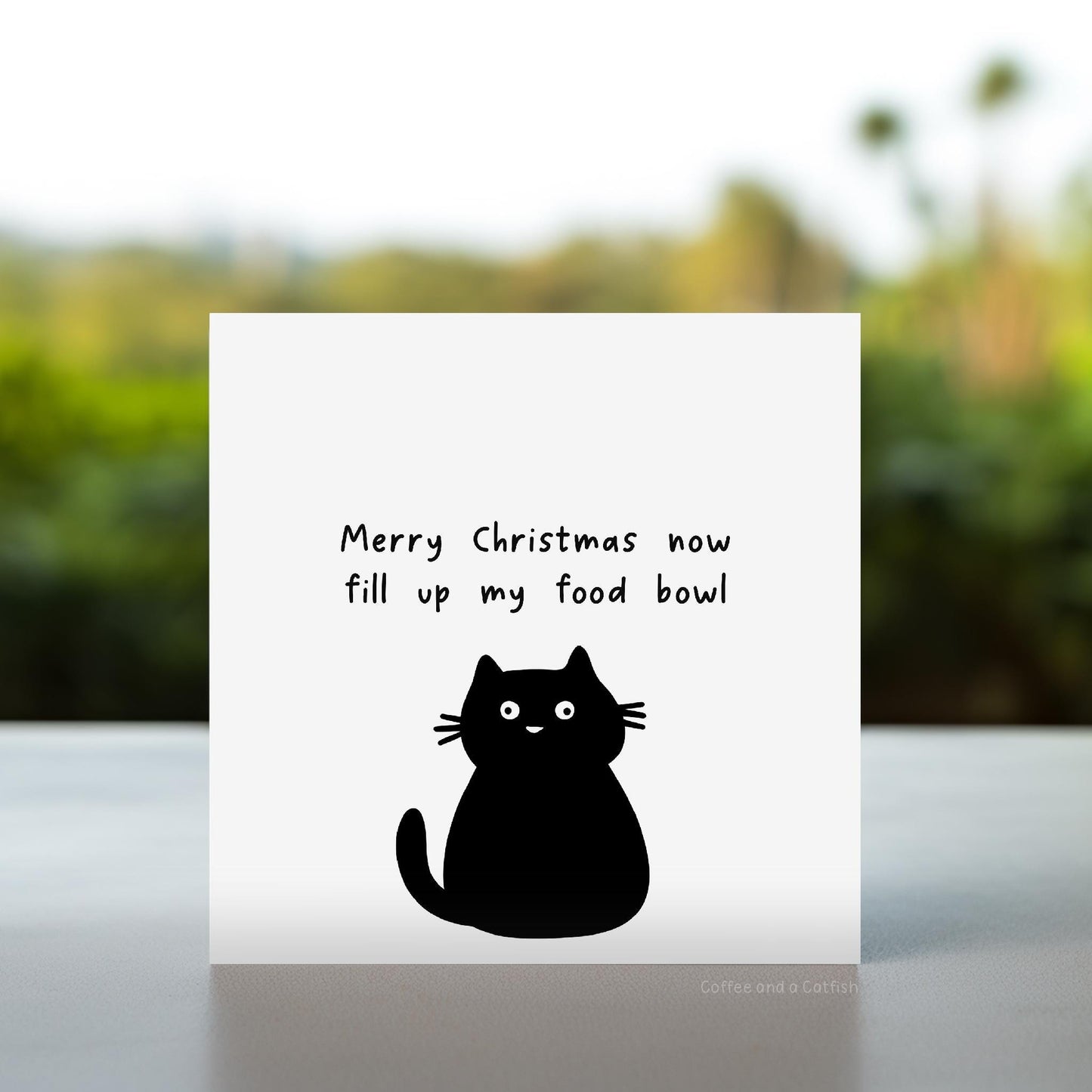 Merry Christmas From The Cat Card | Merry Christmas Funny Cat Card, Black Cat Christmas Card, Funny Cat Christmas Cards, Cat Dad, Cat Mum