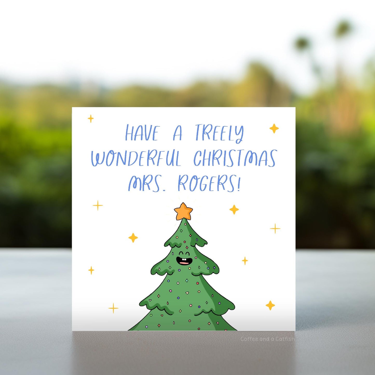 Personalised Christmas Card for Teacher | Merry Christmas to My Teacher, Merry Christmas Card for Teacher, Customised Teacher Christmas Card