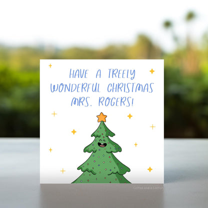 Personalised Christmas Card for Teacher | Merry Christmas to My Teacher, Merry Christmas Card for Teacher, Customised Teacher Christmas Card