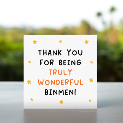 Merry Christmas to the Binmen Card | Binmen Thank You Card, Binmen Christmas Card, Thank You Bin Men Card, Wheelie Bin Men Christmas Cards