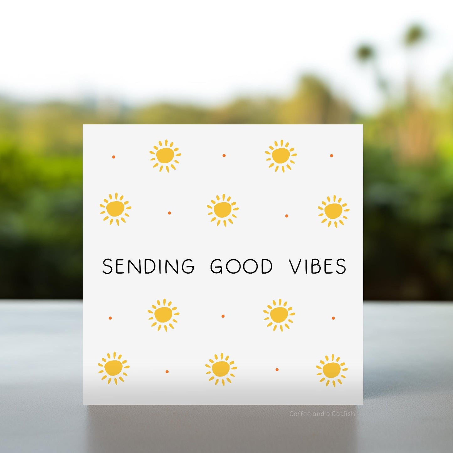 Sending Good Vibes Card | Sending Happy Thoughts, positive thoughts, positivity, thinking of you, good thoughts, happy mail, cheer up cards