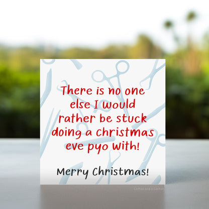 Christmas Eve Pyo | Funny Veterinary Christmas Cards, Funny Vet Nurse Christmas Card, Funny Vet Tech Christmas Card, Vet Med Christmas Cards