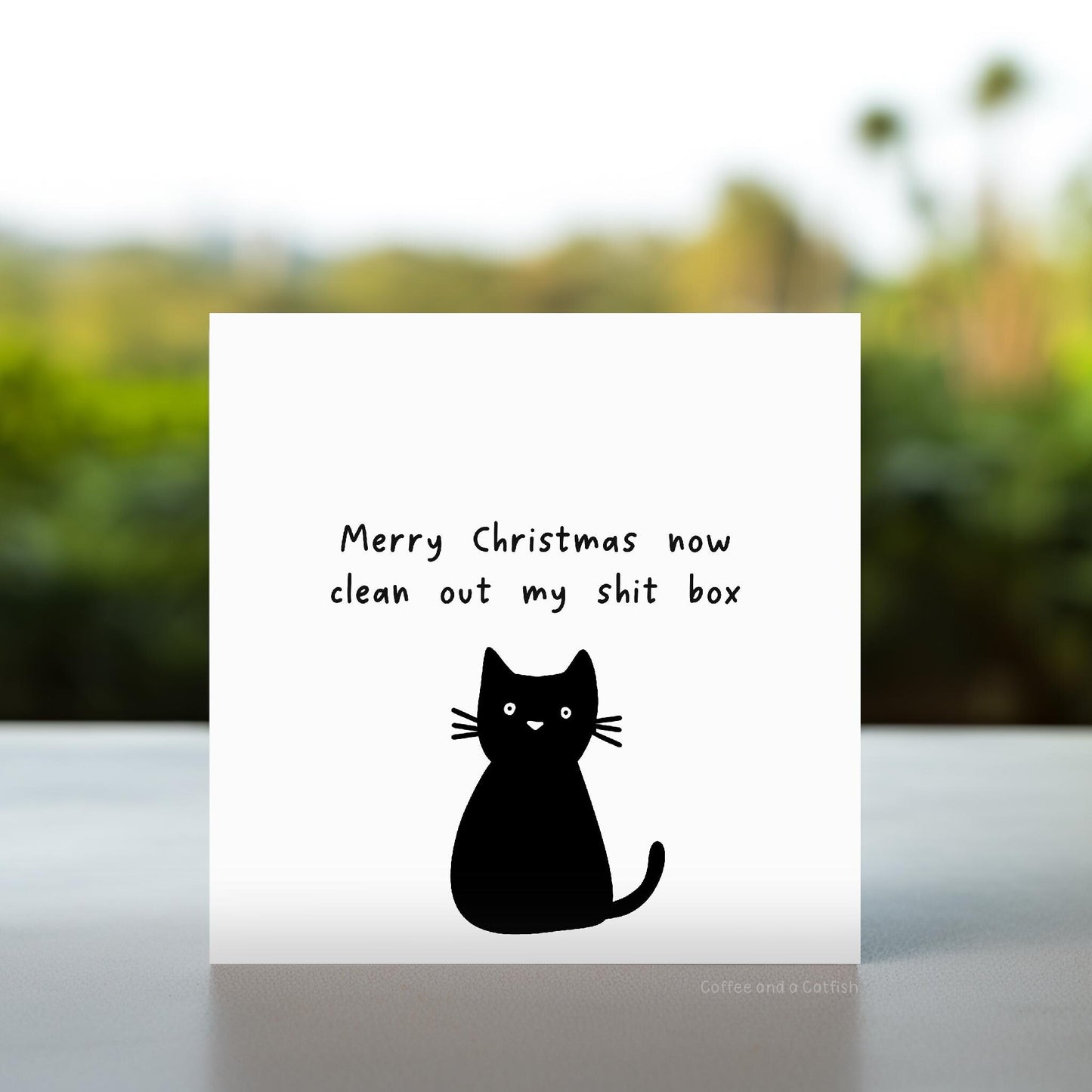 Funny Black Cat Sweary Christmas Card | Rude Christmas Card for Cat Lovers, Christmas Card From The Cat, Naughty Rude Cat Christmas Card