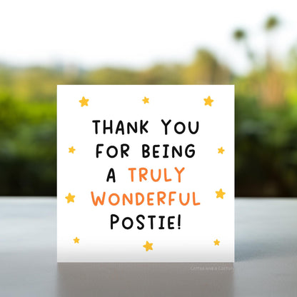 Thank You Card for Postie | Thank You Postman Postwoman, Christmas Card for Postman, Card for a Postie, Thank You Royal Mail Postman Card