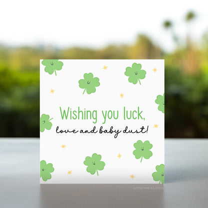Wishing You Luck Love and Baby Dust Card | Good Luck TTC Card, ttc Encouragement Cards, IVF Cards, Starting IVF Card, Thinking of You Card