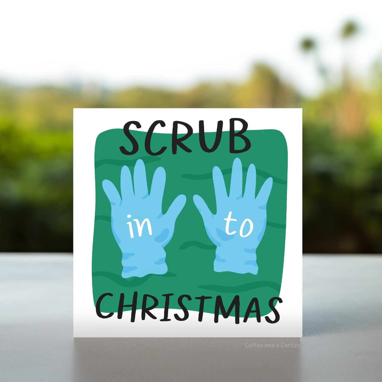 Scrub Into Christmas Card | Veterinary Christmas Cards, Vetmed Xmas Cards, Christmas Card for Vet, Vet Nurse, Vet Tech, Vet Assistant Xmas