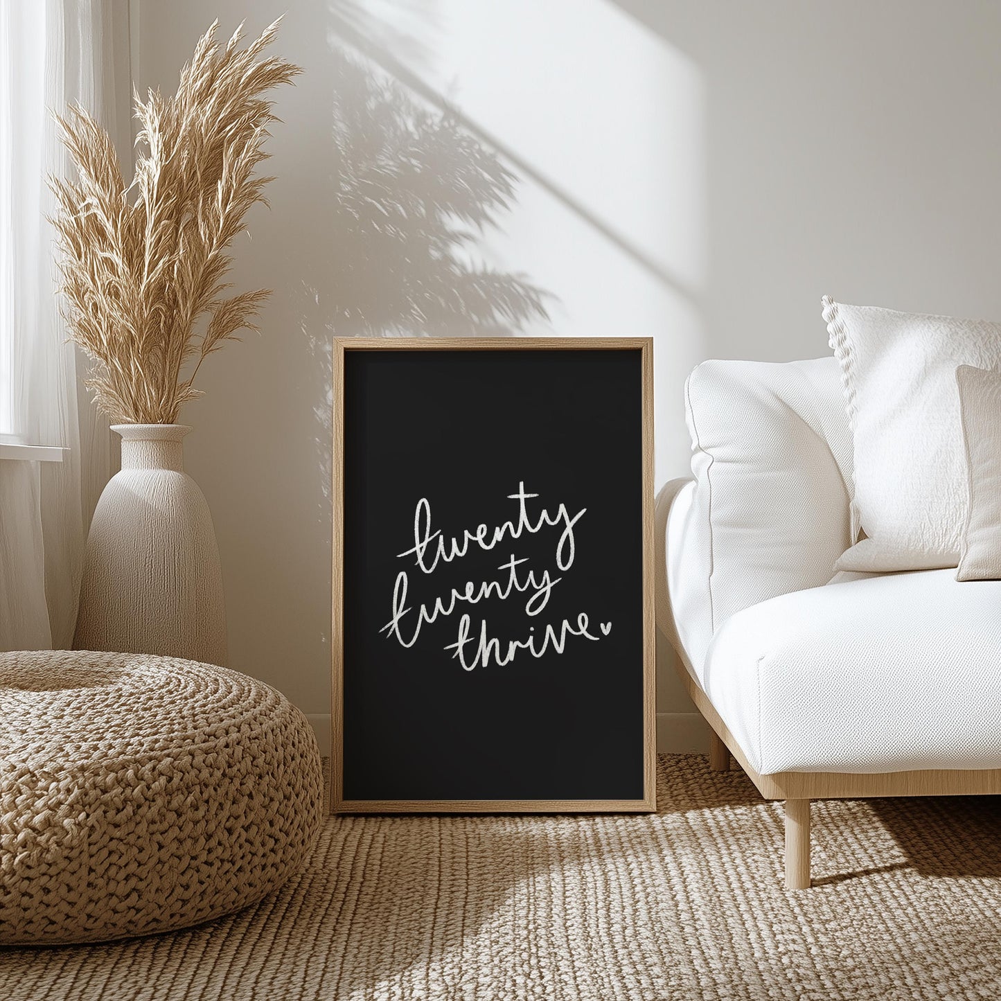 Twenty Twenty Thrive Print | Motivational Wall Art Quotes, Affirmation Quote Wall Art, Monochrome Motivation Prints, Positive Home Decor