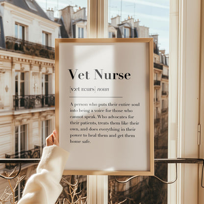 Vet Nurse Definition Print | Veterinary Nurse Print, Vet Nurse Gifts, Registered Veterinary Nurse Gift, RVN Print, Student Veterinary Nurse